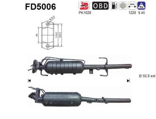 Mazda 6 (2.0Di) 04/05-  roetfilter cordieriet RFY62055X