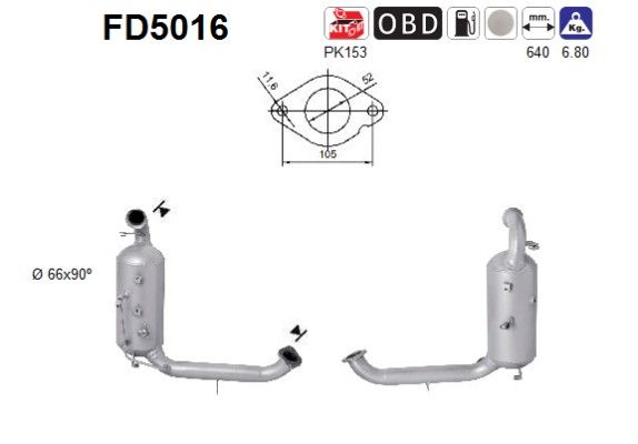 C-Max / Focus II / Mazda 3 / V50 (1.6D) 07/04- roetfilter cordieriet 1481209