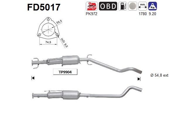 Kat/roetfilter ruildeel 855237