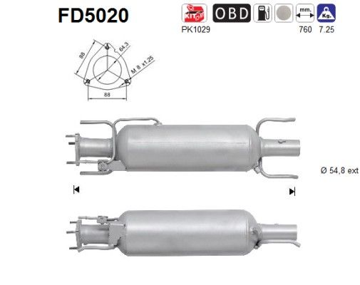 159 / Brera / Spider (1.9JTDM 8V) 09/05-  roetfilter cordieriet 51767239