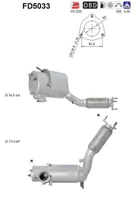 Alhambra / Sharan (2.0TDi) 05/10- roetfilter cordieriet 7N0253053BX