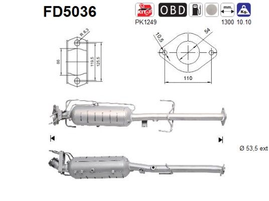 Mazda 6 (2.0D / 2.2D) -11/09 roetfilter cordieriet RFY82055XA