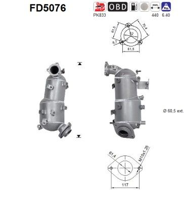 Roetfilter toyota avensis 2.2td d4d 250510R060