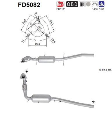 Tourneo / Transit (2.2TDCi) 01/14- roetfilter cordieriet (e5) 1934532