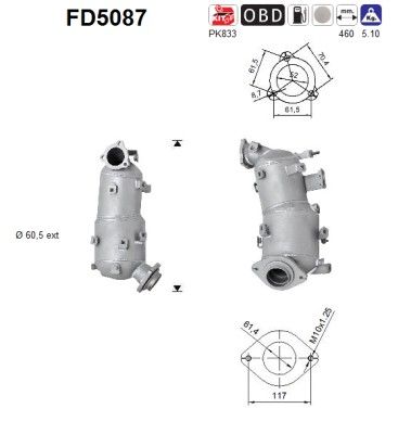 RAV 4 III (2.2D 4WD) 02/06-02/07 roetfilter cordieriet (e4) 2505126020