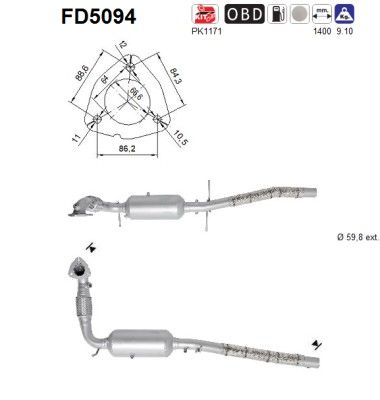Tourneo / Transit (2.2TDCi) 01/13- roetfilter cordieriet (e5) 1818061