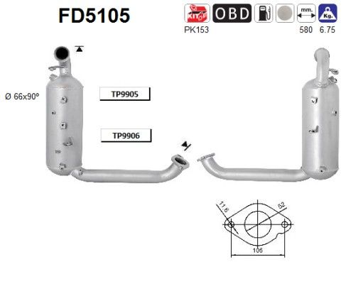 Focus II (1.6TDCi) 07/04- roetfilter cordieriet 1820523