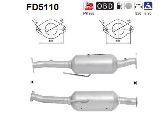 AS FD5110 Roetfilter, uitlaatinstallatie