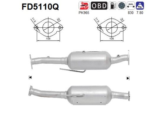 AS FD5110Q Roetfilter, uitlaatinstallatie