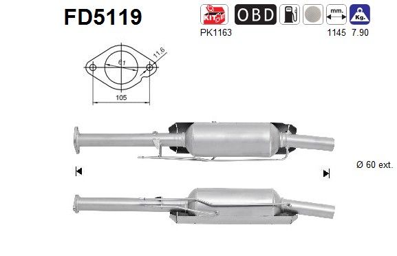 C-Max / Focus III (2.0TDCi) 04/10- roetfilter cordieriet (e5) 1751870