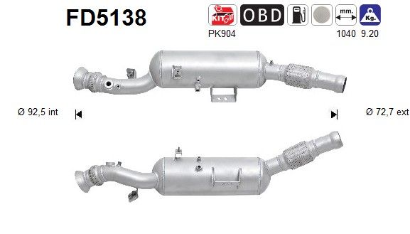 Sprinter CDI (voor SA code: MA4) roetfilter cordieriet 9064900100