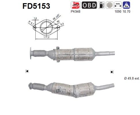 AS FD5153 Roetfilter, uitlaatinstallatie
