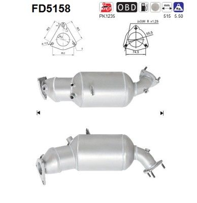 Exeo (2.0TDi Automaat) 02/09- roetfilter cordieriet 3R0254750AX