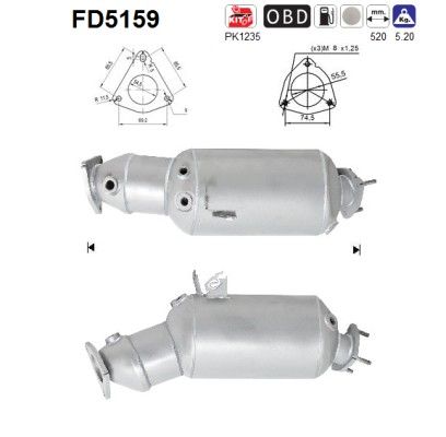 AS FD5159 Roetfilter, uitlaatinstallatie