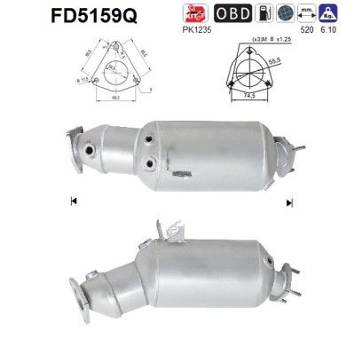 AS FD5159Q Roetfilter, uitlaatinstallatie