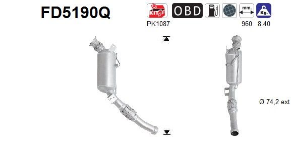 AS FD5190Q Roetfilter, uitlaatinstallatie