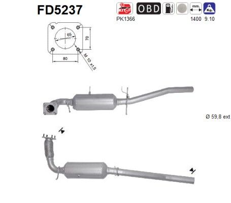 Roetfilter ford transit 2.2td tdci 116cv 1542572