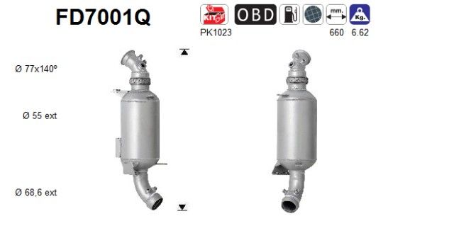 AS FD7001Q Roetfilter, uitlaatinstallatie