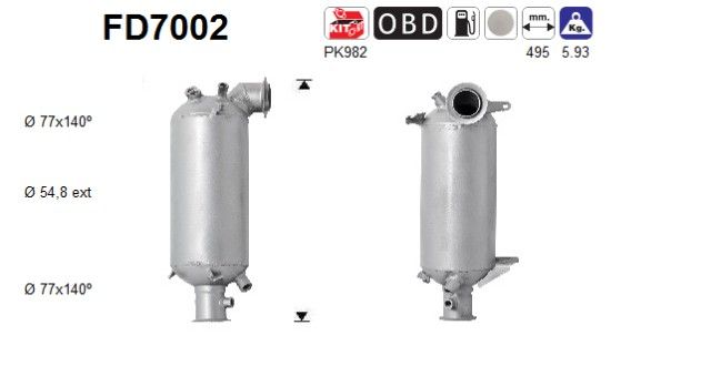 Transporter V / Multivan V  (2.5TDi) 04/03-  roetfilter cordieriet 7H0254700DX