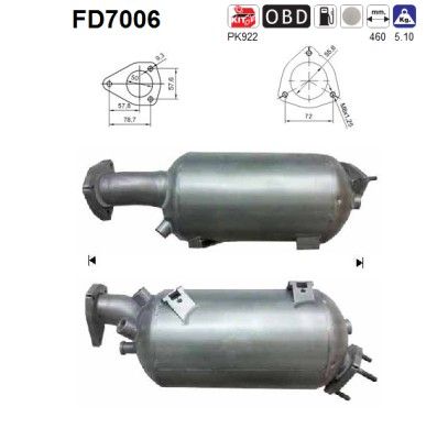 A4 / A6 (1.9TDi/2.0TDiF) roetfilter 8E0254750CX
