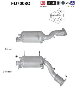 AS FD7008Q Roetfilter, uitlaatinstallatie