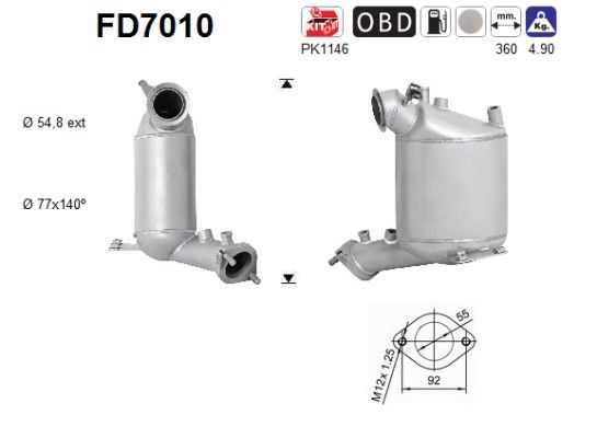 Grandis / Lancer VIII (2.0Di-D) 02/07- roetfilter cordieriet (e4) 1583A028