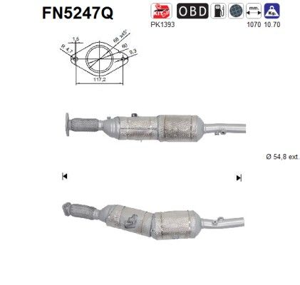 AS FN5247Q Roetfilter, uitlaatinstallatie