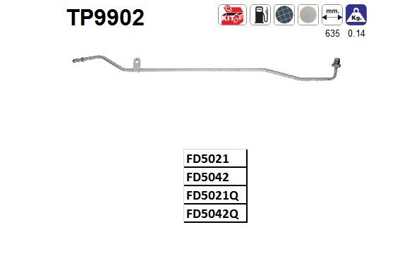 AS TP9902 Drukleiding, druksensor (roetfilter)