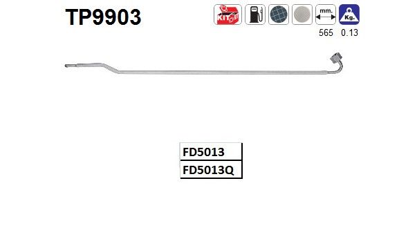 AS TP9903 Drukleiding, druksensor (roetfilter)