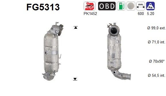 AS FG5313 Roetfilter, uitlaatinstallatie